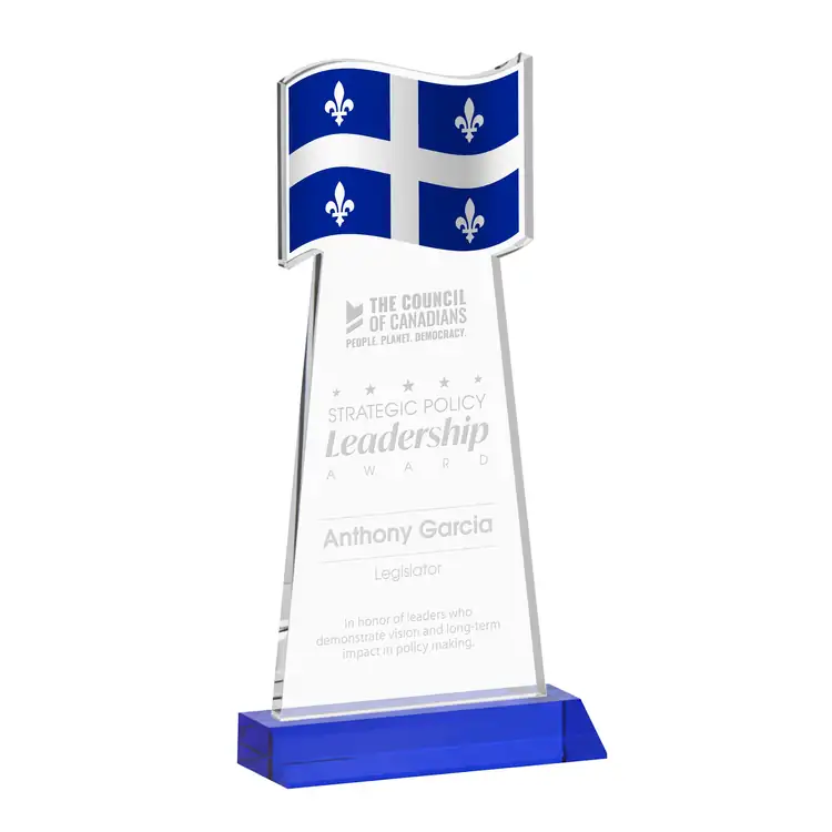 Flag Award - Starfire Crystal - Engraved #6