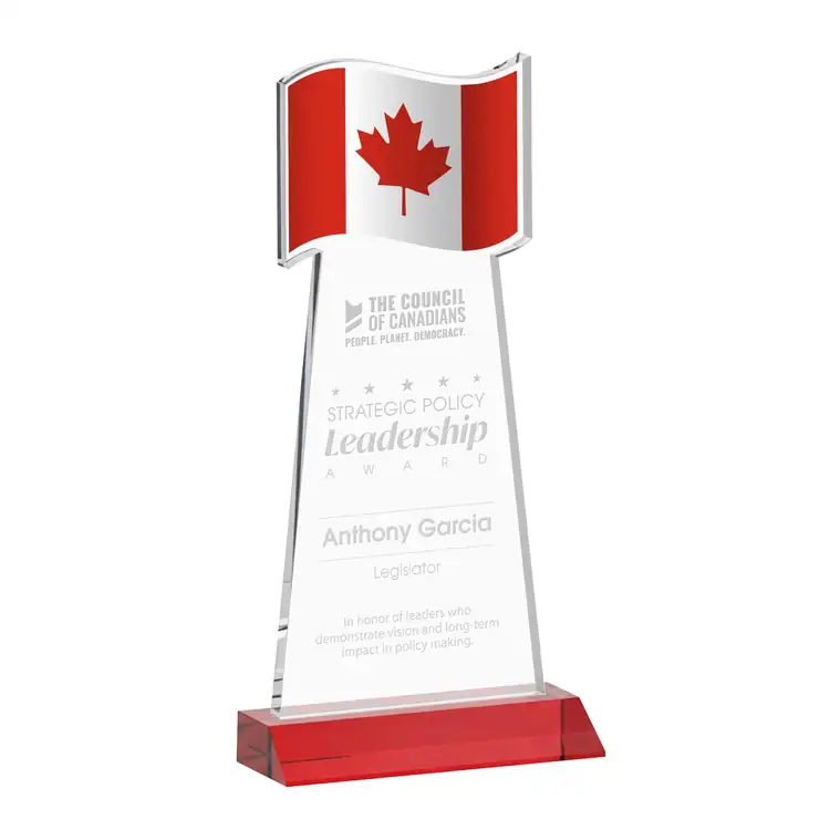 Flag Award - Starfire Crystal - Engraved #8