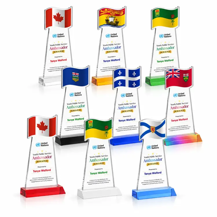 Flag Award - Starfire Crystal - Multicolor