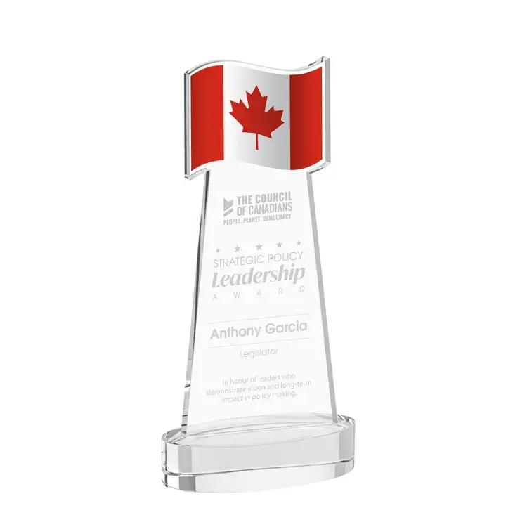 Flag Award on Alberton Base - Deep Etch #11