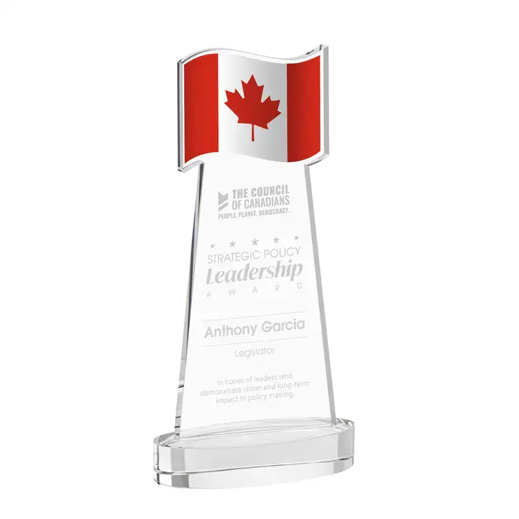 Flag Award on Alberton Base - Deep Etch #12