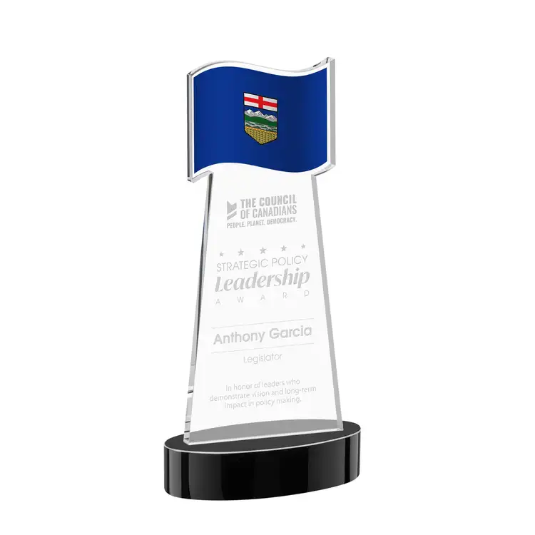 Flag Award on Alberton Base - Deep Etch #14