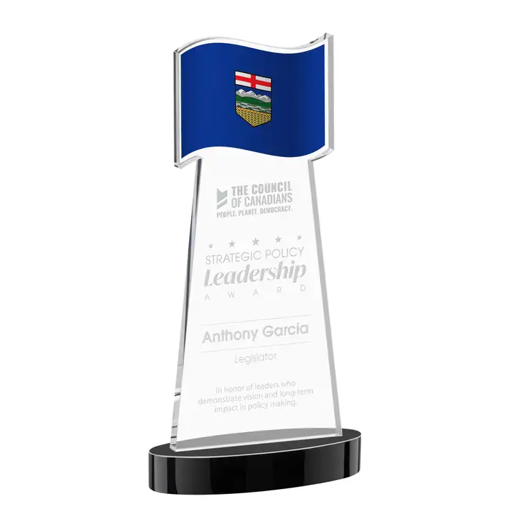 Flag Award on Alberton Base - Deep Etch #16