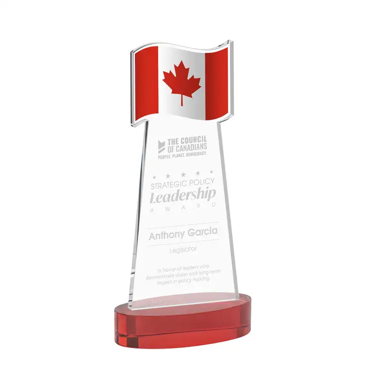 Flag Award on Alberton Base - Deep Etch #32
