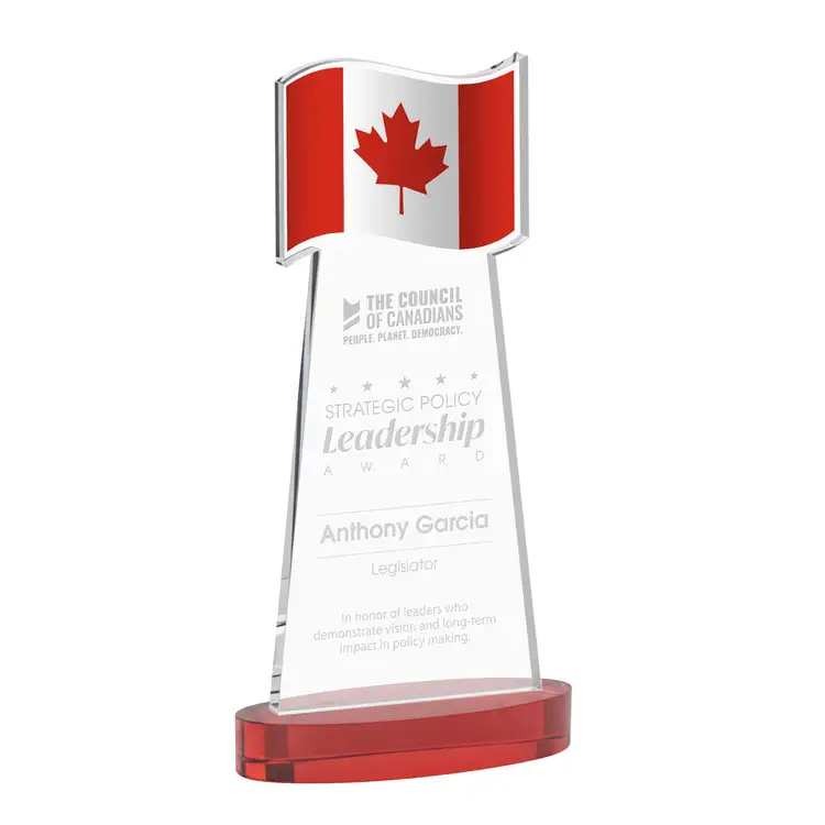 Flag Award on Alberton Base - Deep Etch #34