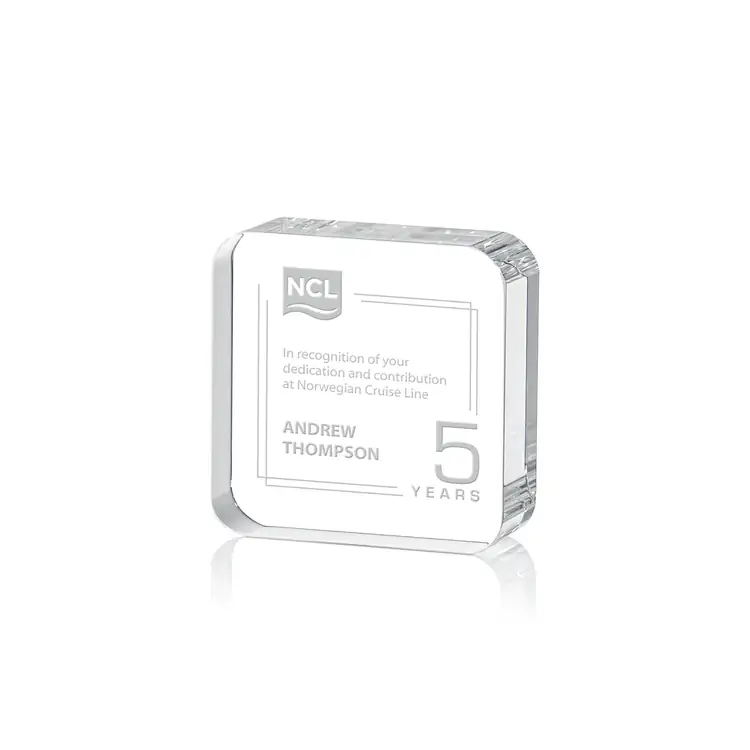 Flamborough Optical Crystal Award - Deep Etch #2