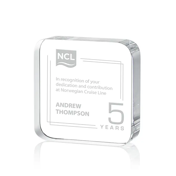 Flamborough Optical Crystal Award - Deep Etch #4