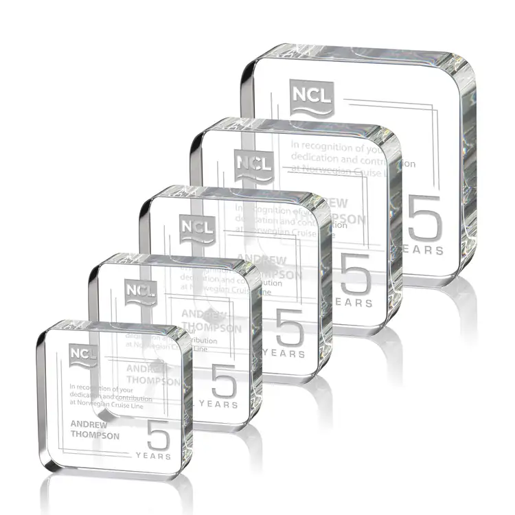 Flamborough Optical Crystal Award - Deep Etch