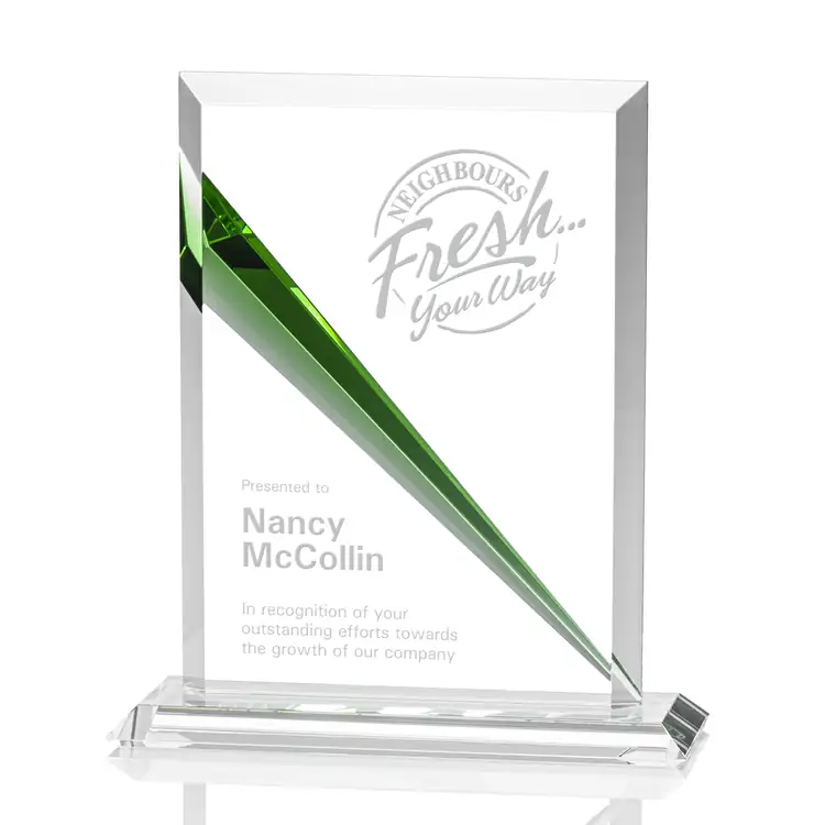 Flashpoint Optical Crystal Award with Emerald Accent #4