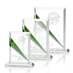 Trophée Flashpoint en cristal optique à accent émeraude