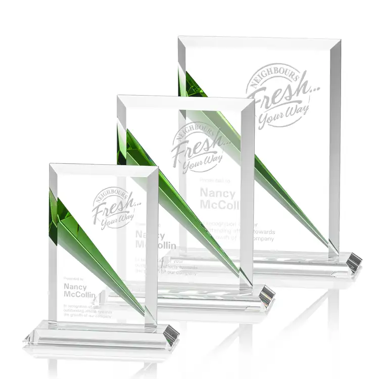 Flashpoint Optical Crystal Award with Emerald Accent