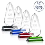 Trophée Fogacci en cristal optique sur socle coloré - Gravure