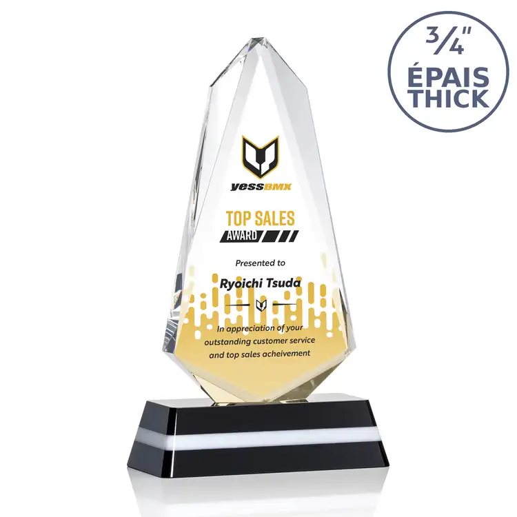 Fogacci Optical Crystal Award on Coloured Base - Multicolor #2