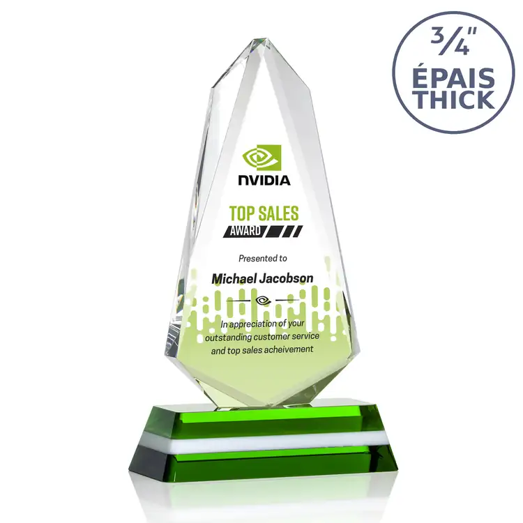 Fogacci Optical Crystal Award on Coloured Base - Multicolor #4