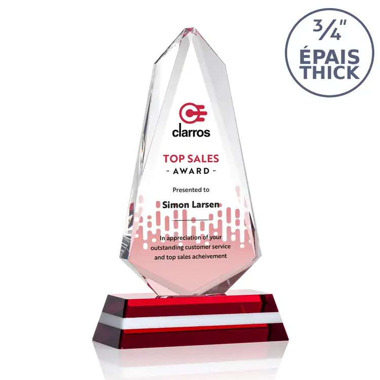 Fogacci Optical Crystal Award on Coloured Base - Multicolor #5