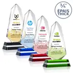 Trophée Fogacci en cristal optique sur socle coloré - Multicolore