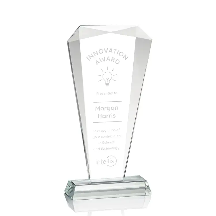 Foster Faceted Starfire Crystal Award - Deep Etch #3