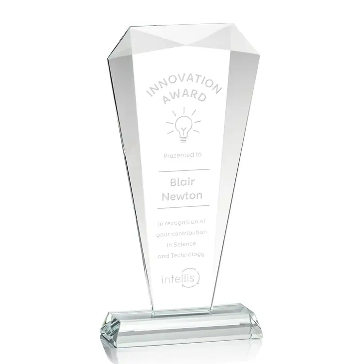 Foster Faceted Starfire Crystal Award - Deep Etch #4