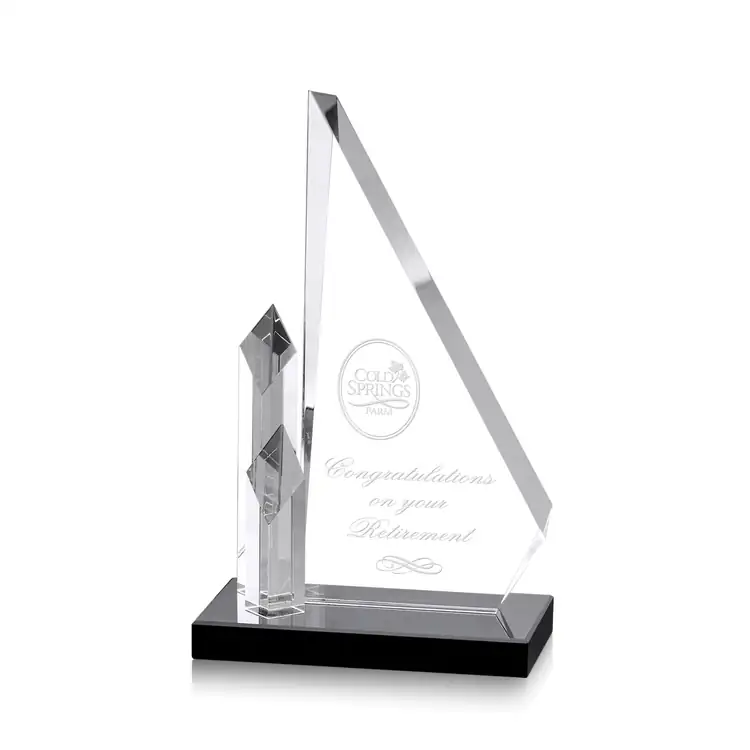 Trophée Francisco en cristal optique à piliers en losange #2
