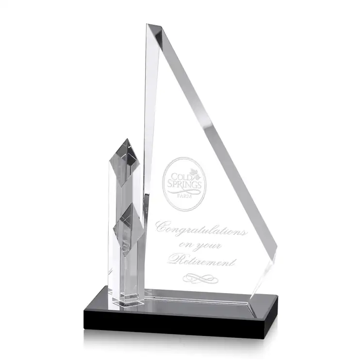 Trophée Francisco en cristal optique à piliers en losange #4