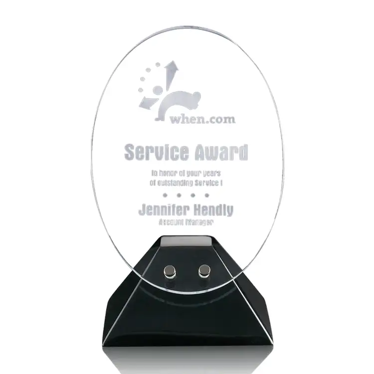 Fresco Oval Starfire Crystal Award #2
