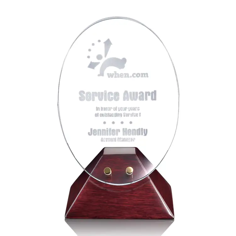 Fresco Oval Starfire Crystal Award #3