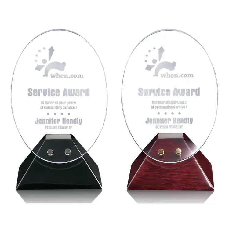 Fresco Oval Starfire Crystal Award