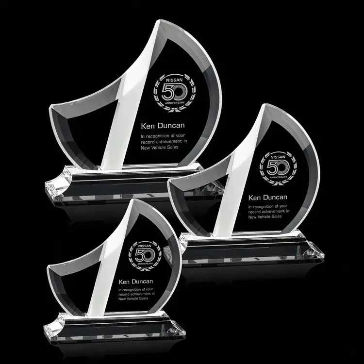 Gabriela Sail-Shaped Optical Crystal Award