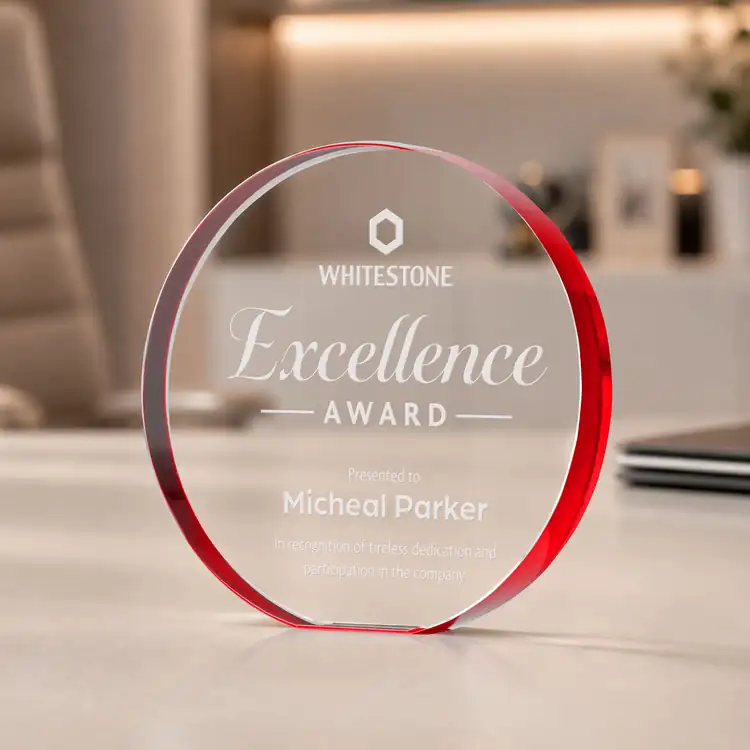 Gainsborough Starfire Crystal Award - Circle - Deep Etch #10