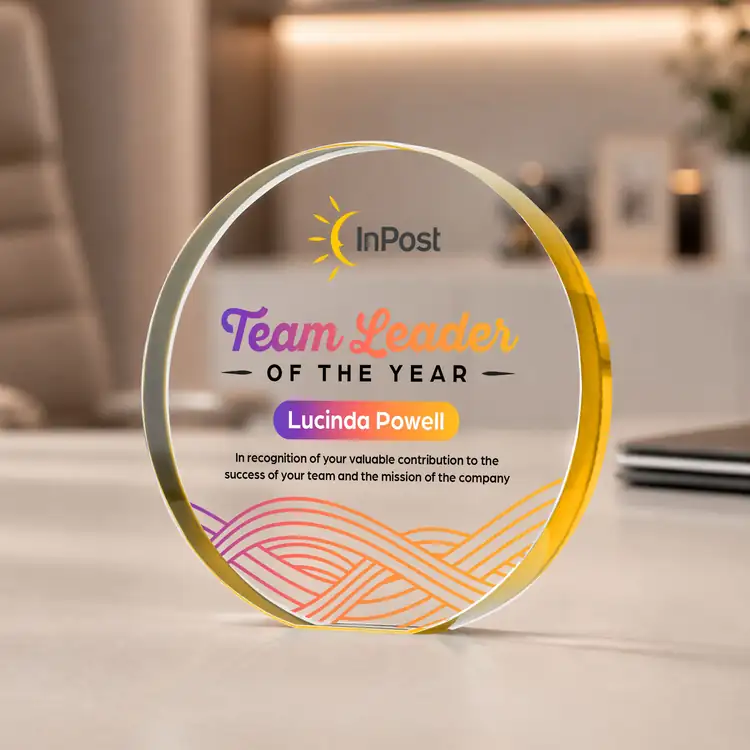 Gainsborough Starfire Crystal Award - Circle - Multicolor #7