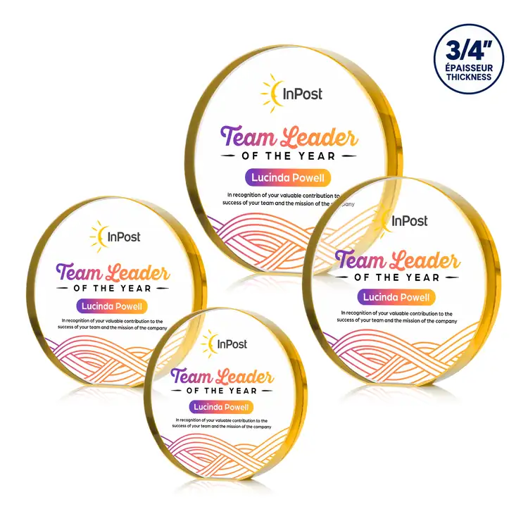 Gainsborough Starfire Crystal Award - Circle - Multicolor