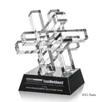 Trophée Galactic R.S. Owens en cristal optique sur socle noir