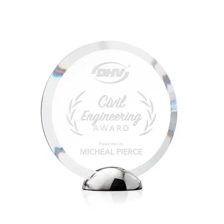 Gardiner Crystal Award on Chrome Base - Deep Etch #2