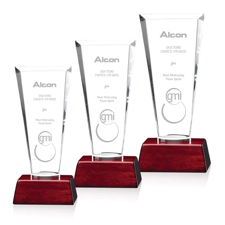 Garnett Starfire Crystal Award - Deep Etch