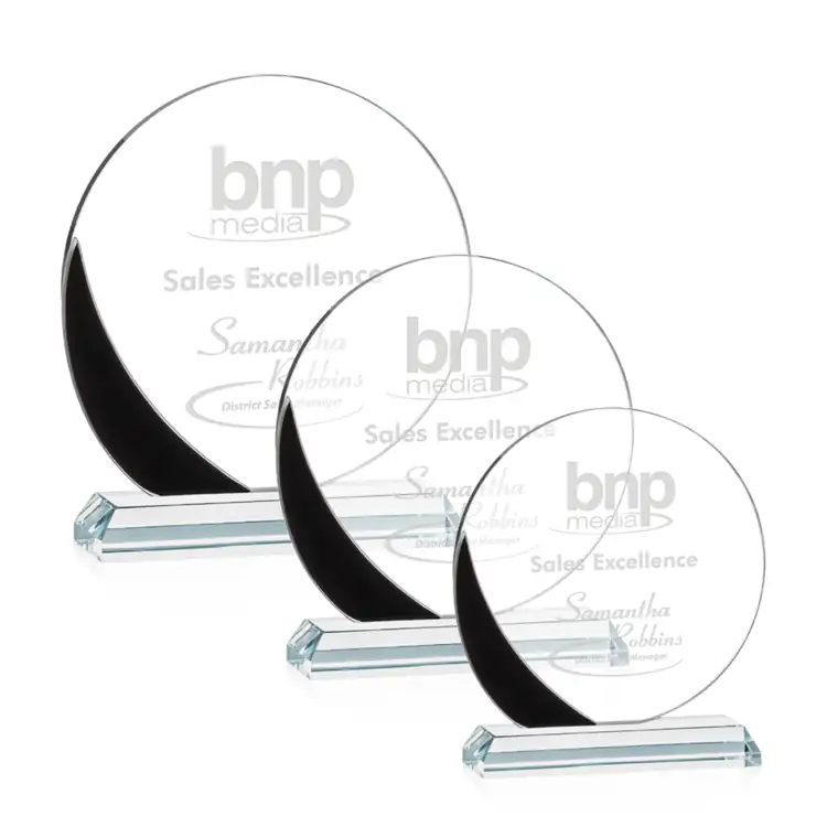 Gedding Starfire Crystal Award - Disc - Deep Etch