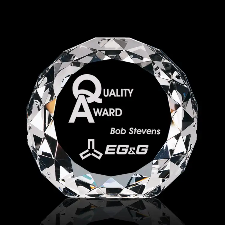 Gem Cut Circle Optical Crystal Award #2