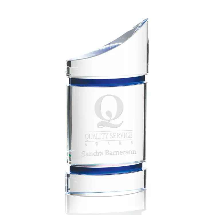 Gemma Optical Crystal Award with Cobalt Blue Accents #2
