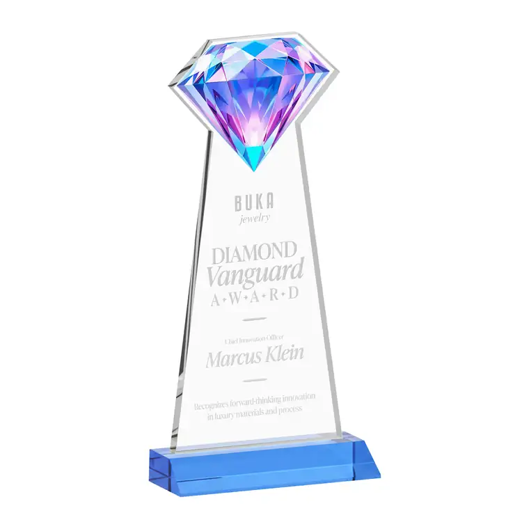 Gemstone Starfire Crystal Award - Deep Etch #10