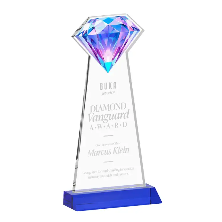Gemstone Starfire Crystal Award - Deep Etch #6