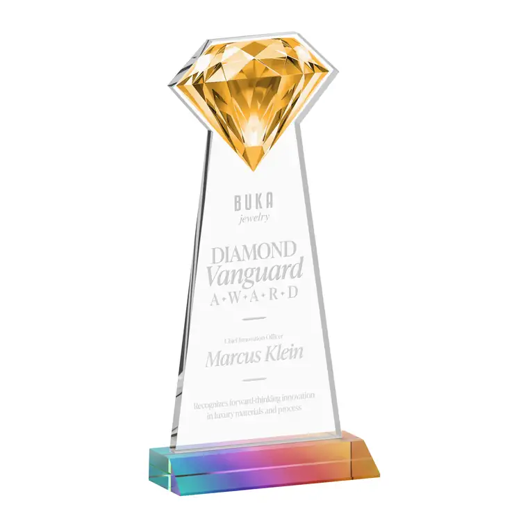 Gemstone Starfire Crystal Award - Deep Etch #7