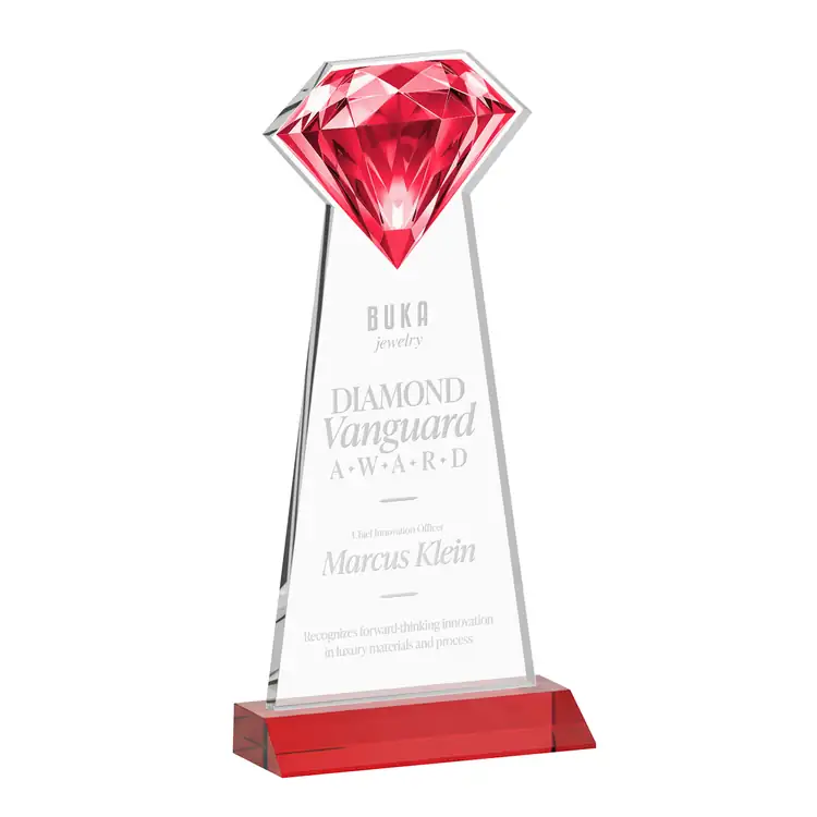 Gemstone Starfire Crystal Award - Deep Etch #8