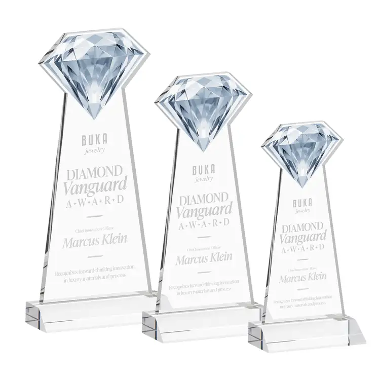 Gemstone Starfire Crystal Award - Deep Etch