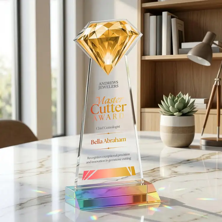 Gemstone Starfire Crystal Award - Multicolor #12