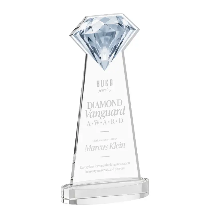 Gemstone Starfire Crystal Award on Alberton Base - Deep Etch #2