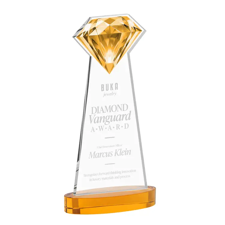 Gemstone Starfire Crystal Award on Alberton Base - Deep Etch #3