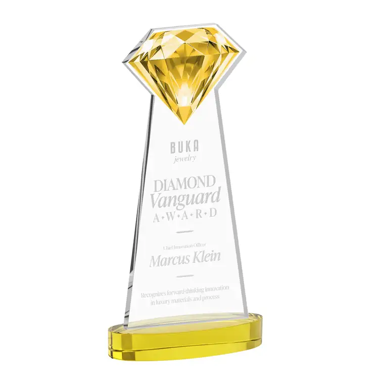 Gemstone Starfire Crystal Award on Alberton Base - Deep Etch #4