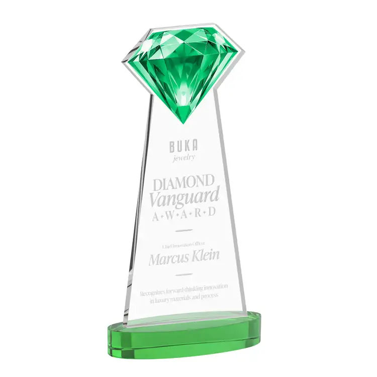 Gemstone Starfire Crystal Award on Alberton Base - Deep Etch #5
