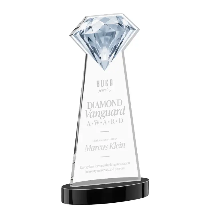 Gemstone Starfire Crystal Award on Alberton Base - Deep Etch #6