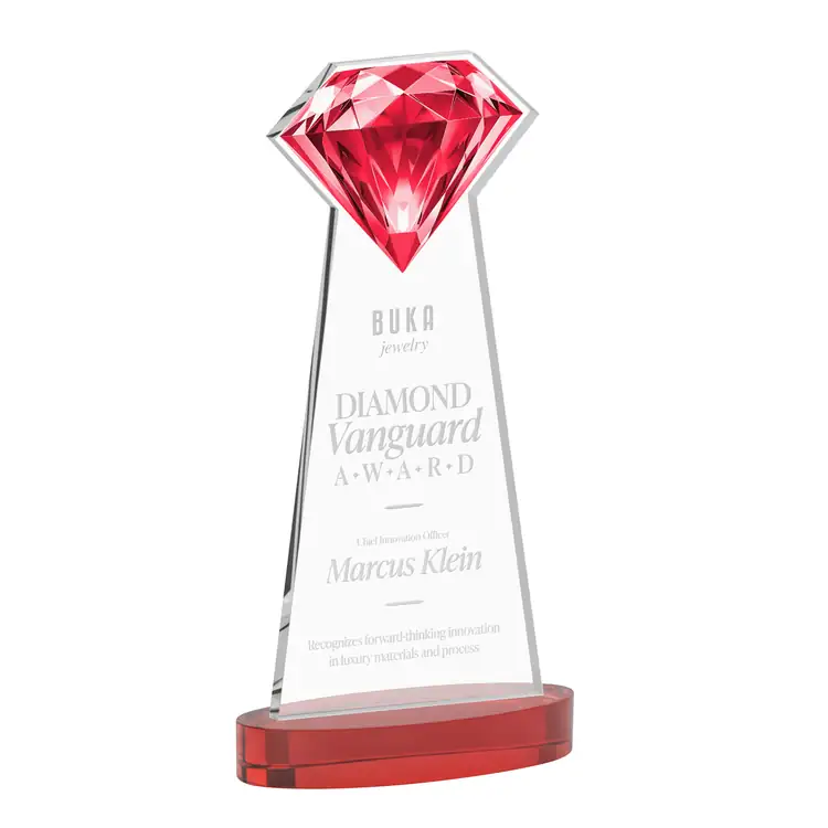 Gemstone Starfire Crystal Award on Alberton Base - Deep Etch #8