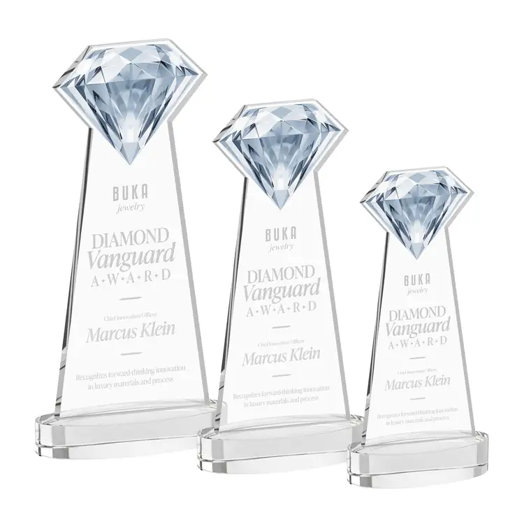 Gemstone Starfire Crystal Award on Alberton Base - Deep Etch